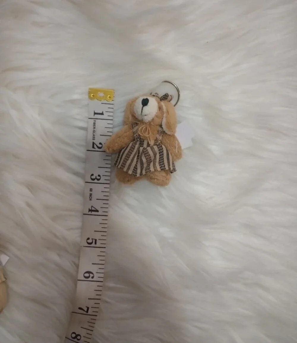Cozy Town  Vintage Plush Beige Teddy Keychain Accessory  NWT.
